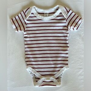 Colored Organics Short Sleeve Afton Bodysuit - Berry Stripe